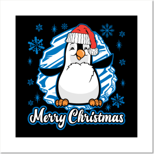 Merry Christmas Penguin Posters and Art